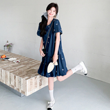 2025新款夏装刺绣牛仔连衣裙鱼尾裙2545-P135k198，女装连衣裙，2D009