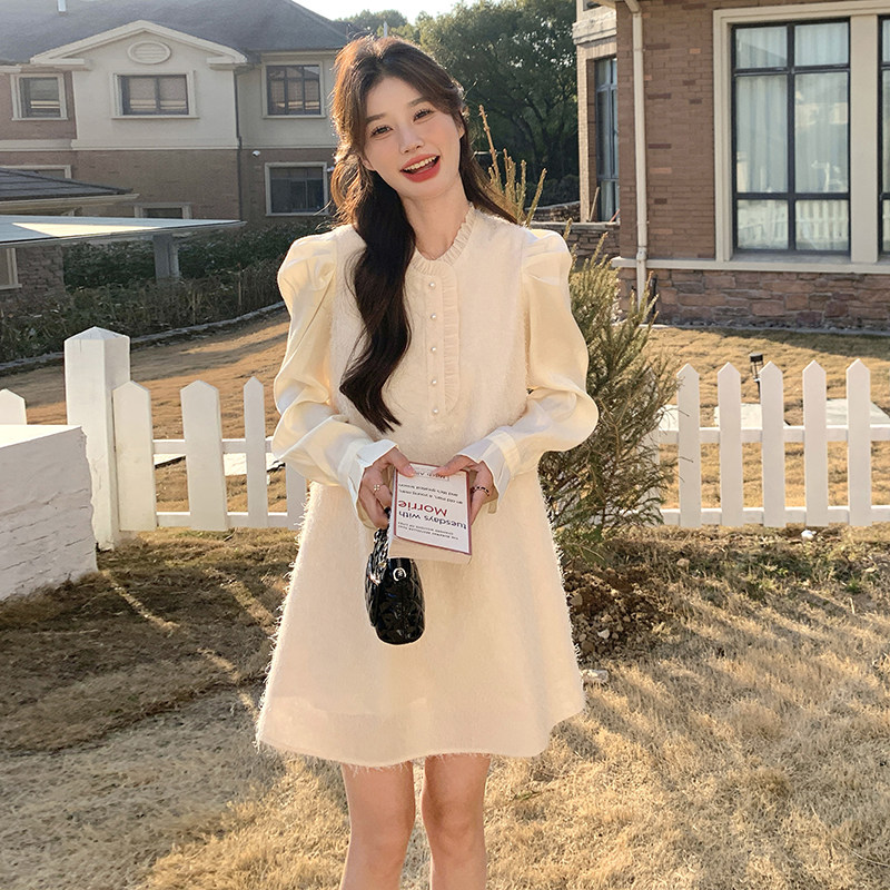 白色名媛风超好看连衣裙女2025早春新款法式宽松今年流行漂亮裙子,女装连衣裙,2C203