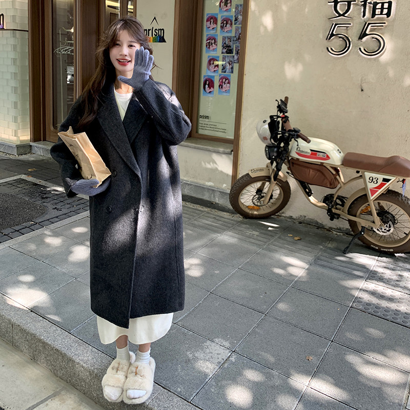 【新款】双面呢加厚大衣外套女中长款2C012-A503P275K418,女装毛呢外套,2D111