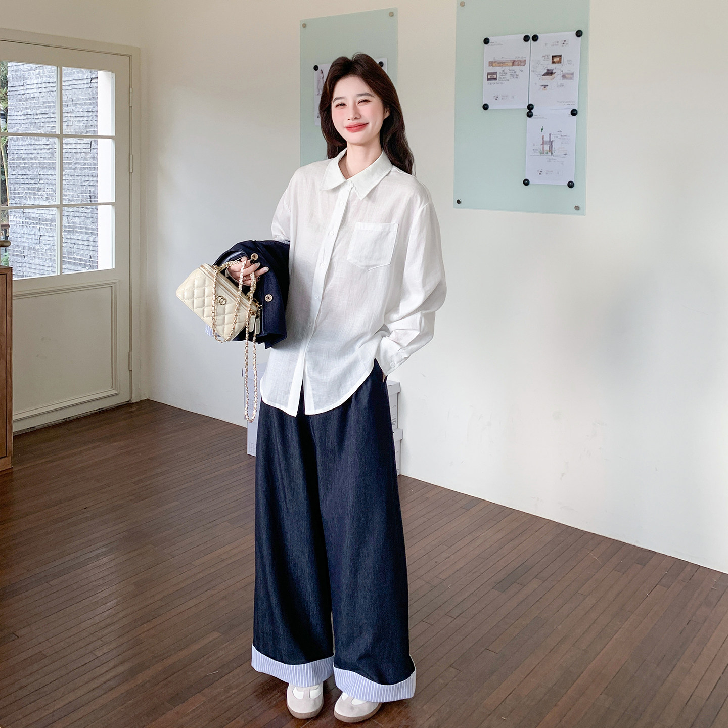 【现货】新款图下摆抽绳牛仔马甲+长裤两件套1215-P185-K298,女装套装/套裙,2C301