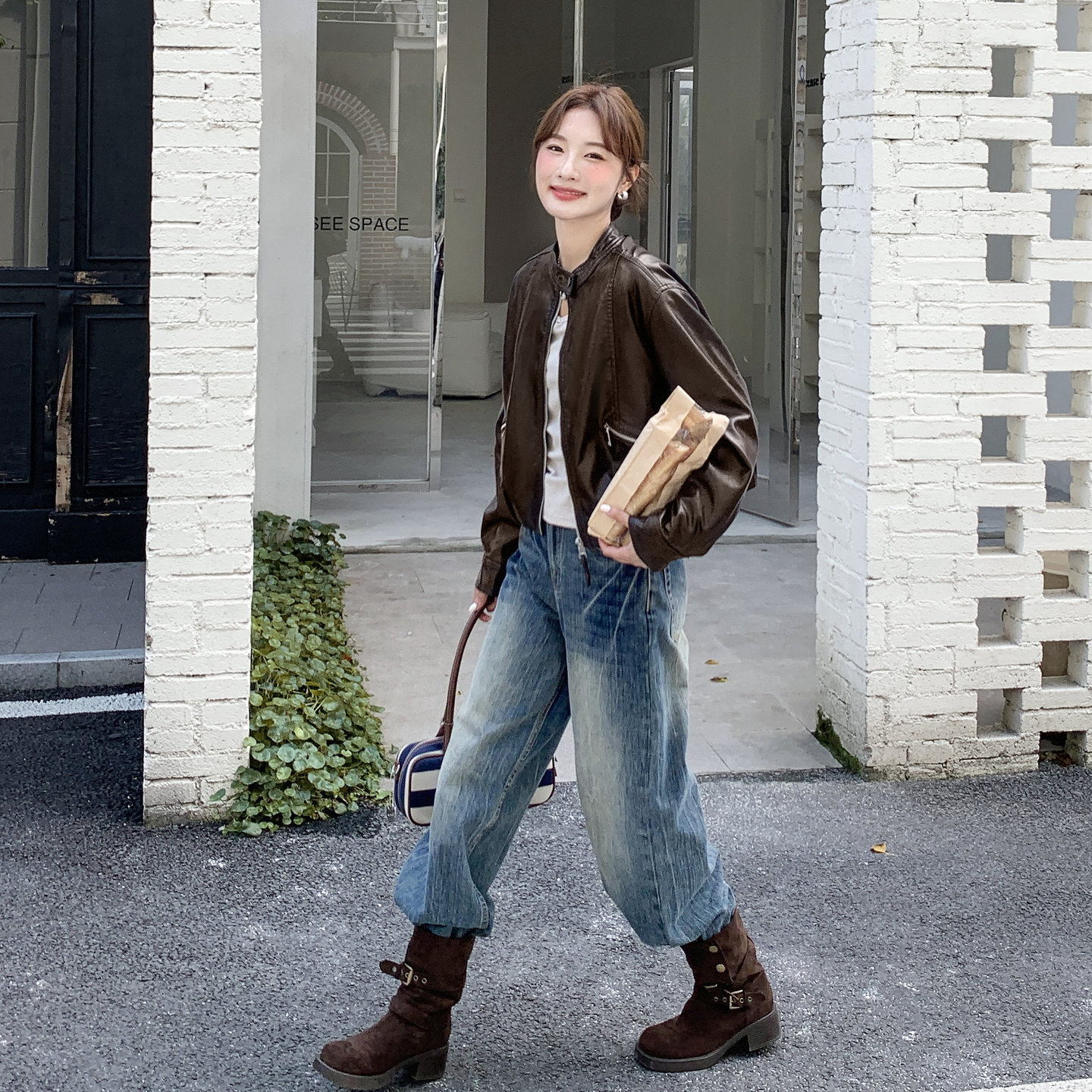 2026冬季短款皮衣加绒棉衣立领染发出90-6882#-P185-K275,女装皮衣,2C290