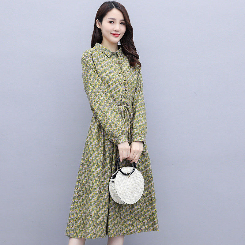 时尚潮流舒适连衣裙2025年秋季休闲宽松优雅，女装连衣裙，幸运星,女装连衣裙,1D073