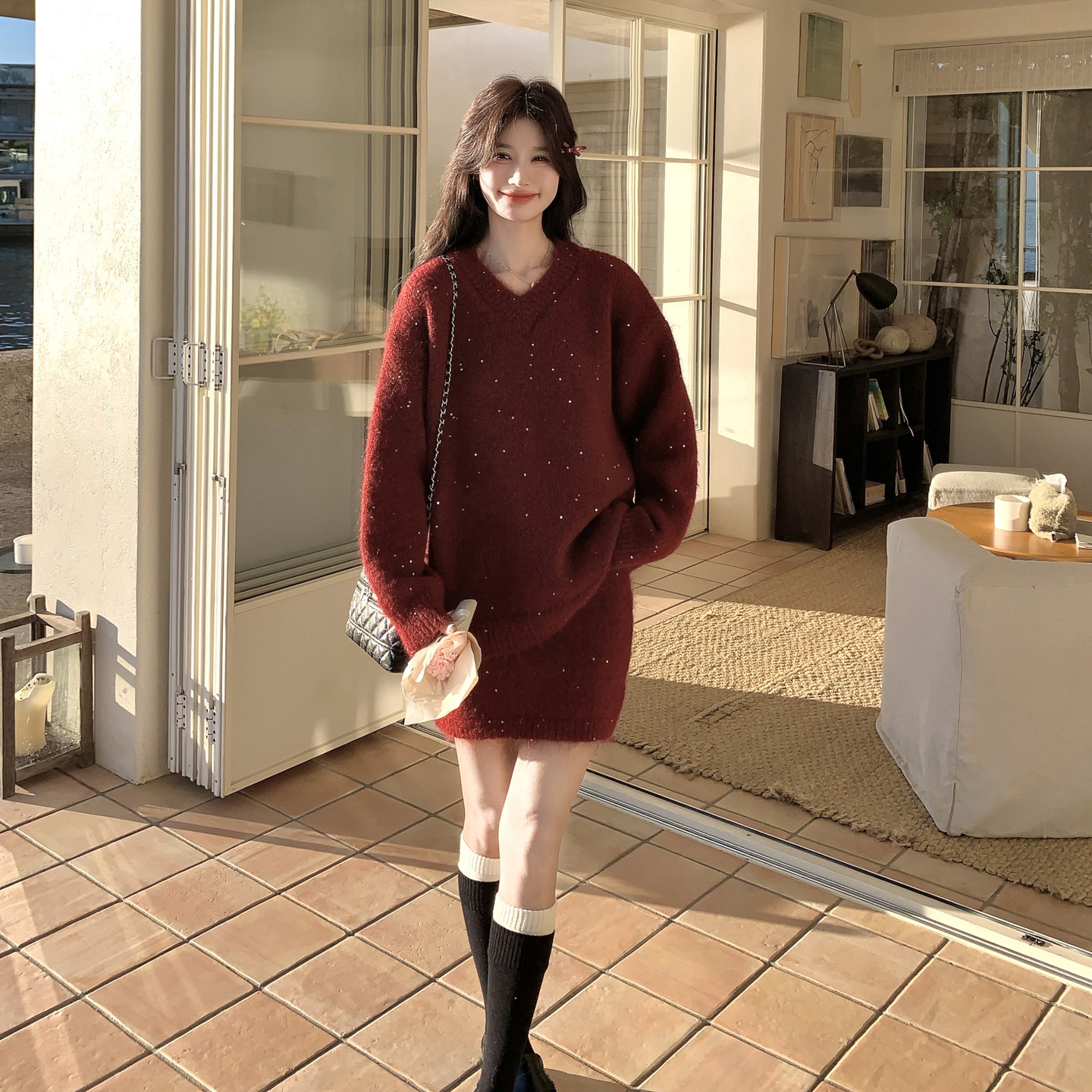 现货【新款】休闲毛衣套装2B114-2188-P165-K245,针织衫/毛衣,2B114