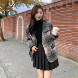 灰粉格子羽绒服内胆小香风外套女冬季2025新款短款小个子赫本风，女装羽绒服，2C057