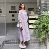 法式复古气质连衣裙女绝美穿搭新款高级感收腰显瘦中长款温柔裙子，女装连衣裙，2C327