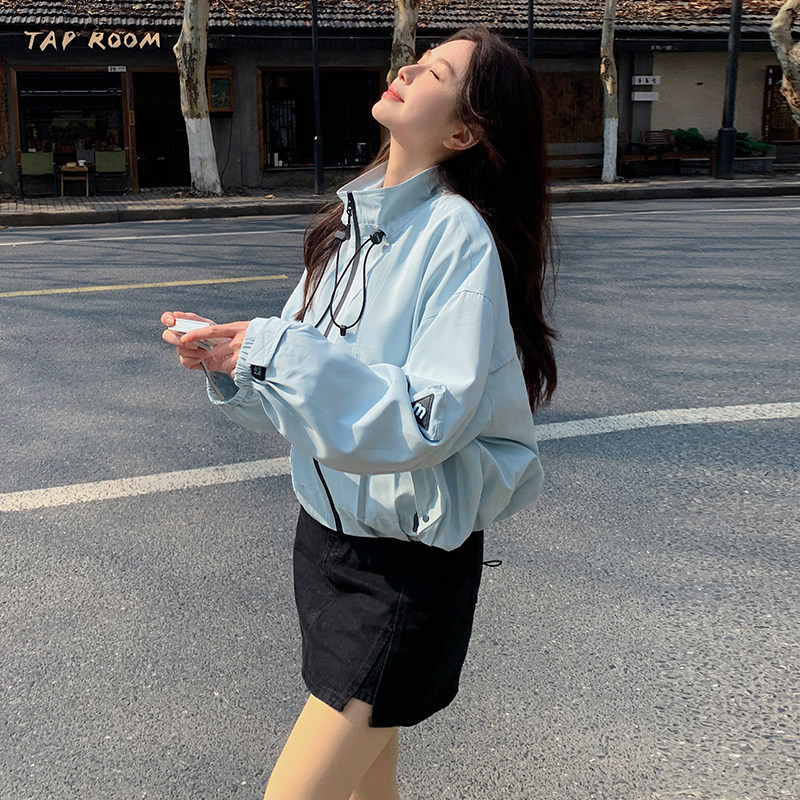 现货春装新款25外套女风衣工装蓝色1C086-719-P130-K195,女装短外套,2D044