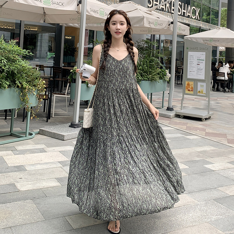 【现货新款】夏季雪纺吊带无袖连衣裙2C112-Q789-P105-K158,女装连衣裙,2C112