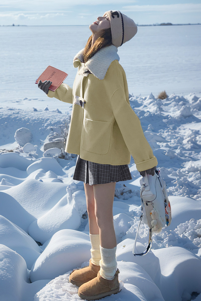 现货！2025冬季新款双面羊绒大衣短款#2C133-922-P275-K378,女装毛呢外套,2C133