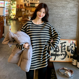 【新款现货】2025秋冬新款条纹T恤打底衫2C131-638-P105K158，女装T恤，2C131