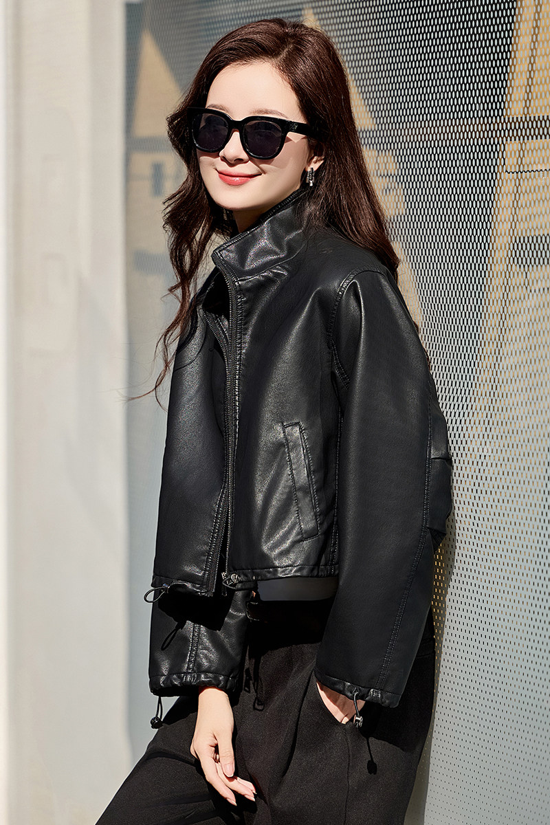 【现货】春装新品皮衣外套女宽松减龄上衣2509-1C115-P115-K178,女装皮衣,吾爱衣