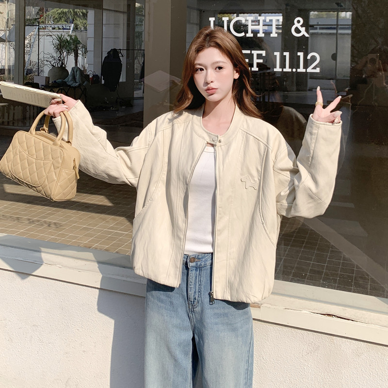 26春新短款长袖立领皮衣外套2C215-P155-K248,女装皮衣,2C215
