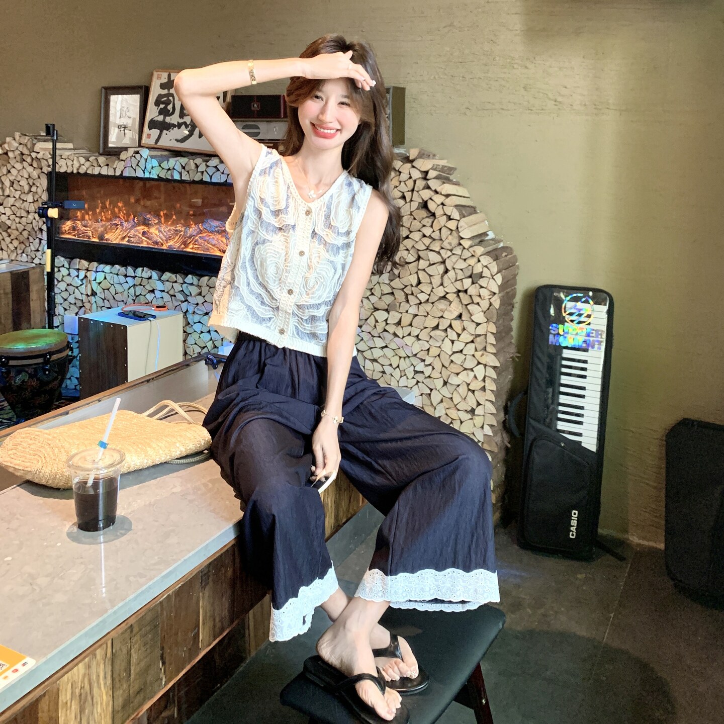 现货：夏装新款韩版刺绣上衣半身长裤两件套2C135-8876P155K218,女装套装/套裙,2C135