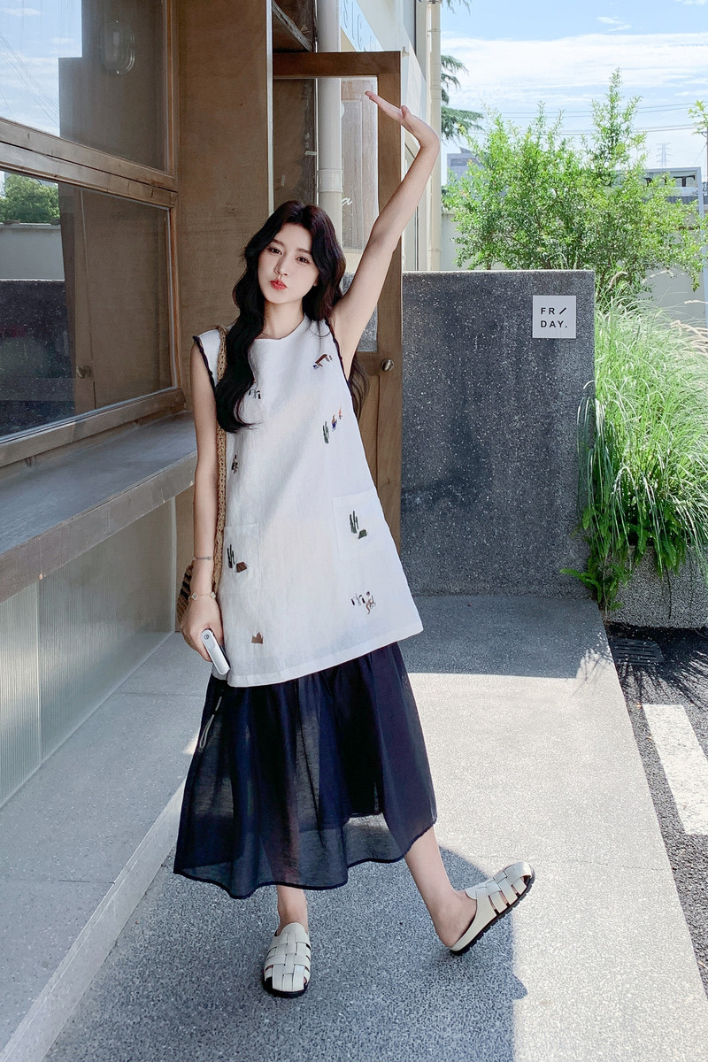 【大量现货】洋气刺绣连衣裙女2025夏季2C227/2569/P160K218,女装连衣裙,2C227