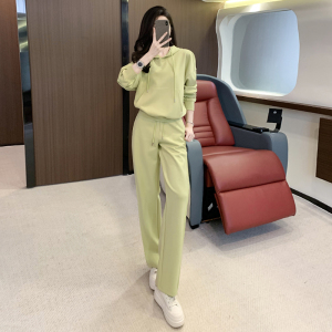 女秋季新款连帽卫衣高腰阔腿卫裤百搭两件套图片