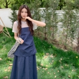 高级感气质韩系套装裙女2025年夏季新款短袖吊带上衣半身裙三件套，女装套装/套裙，2C259