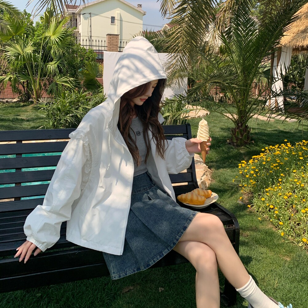 现货花边白色夹克外套女上衣2D036-8022-120-K178,女装短外套,2D036