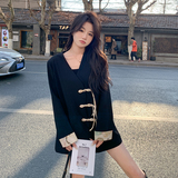 春装现货，高级感复古盘扣风西装外套2905P145K198，女装西装，2C029