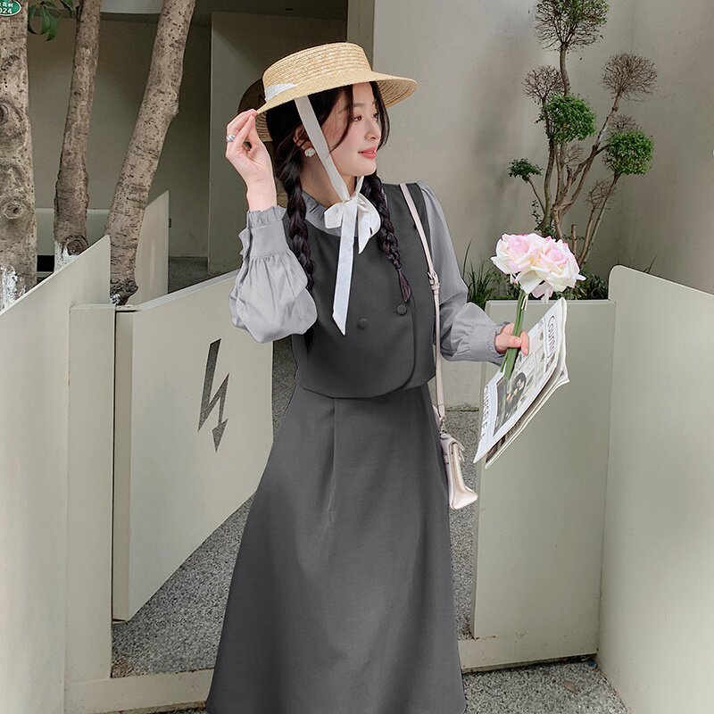现货#两件套连衣裙2025春新款#2C133-811-P125-K178,女装连衣裙,2C133