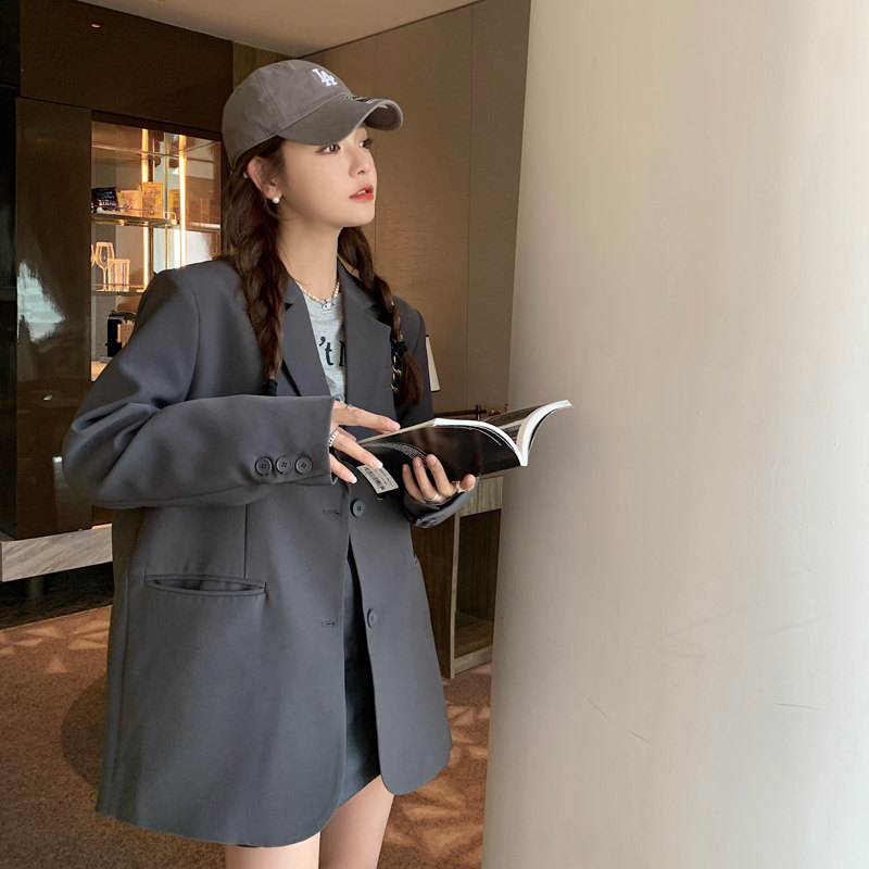 现货主推附买家秀后开叉韩版设计感西装外套2C075106A-P125控178,女装西装,2C075