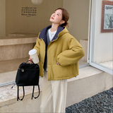 超火小个子保暖连帽棉服外套女韩系慵懒风2025冬新款时尚穿搭棉衣，女装棉衣/棉服，2C159