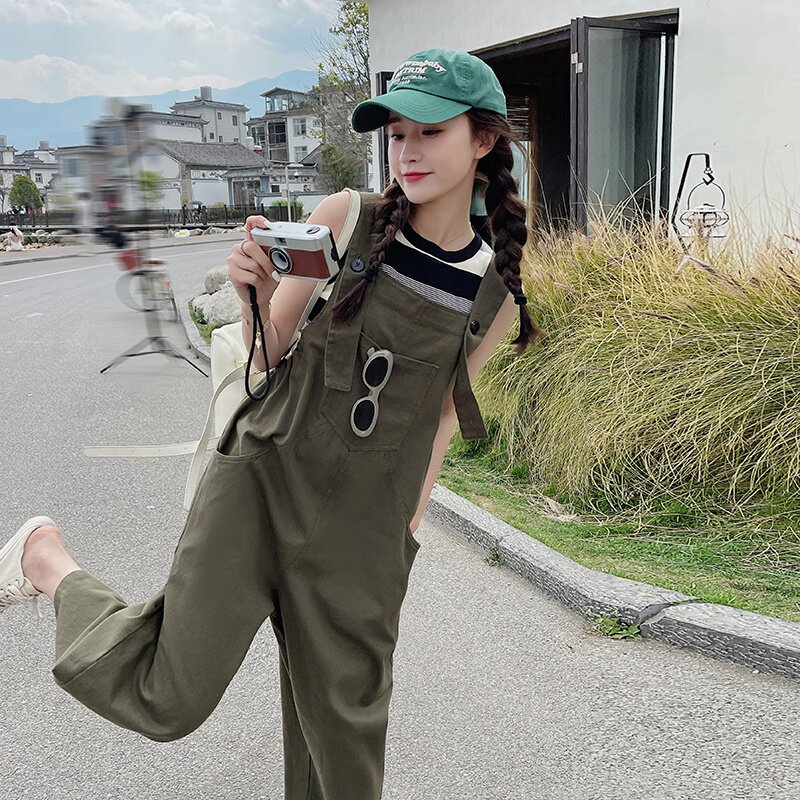 2C-177-C27-P115-K178小众设计新款工装背带裤女夏季2024减龄盐系，女装连体裤，2C177