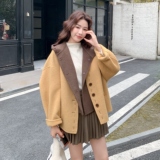 现货！黄色连帽撞色两件套2C212-G189-P300-K398，女装毛呢外套，2C212
