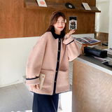 【大货已出】主推牛仔拼接皮毛一体羊羔毛外套2C131-635-P185K268，女装短外套，2C131