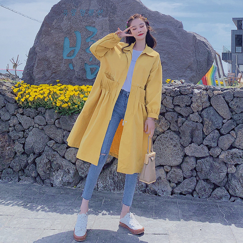 2025新款现货黄色风衣1032-P135-K198,女装风衣,2C073