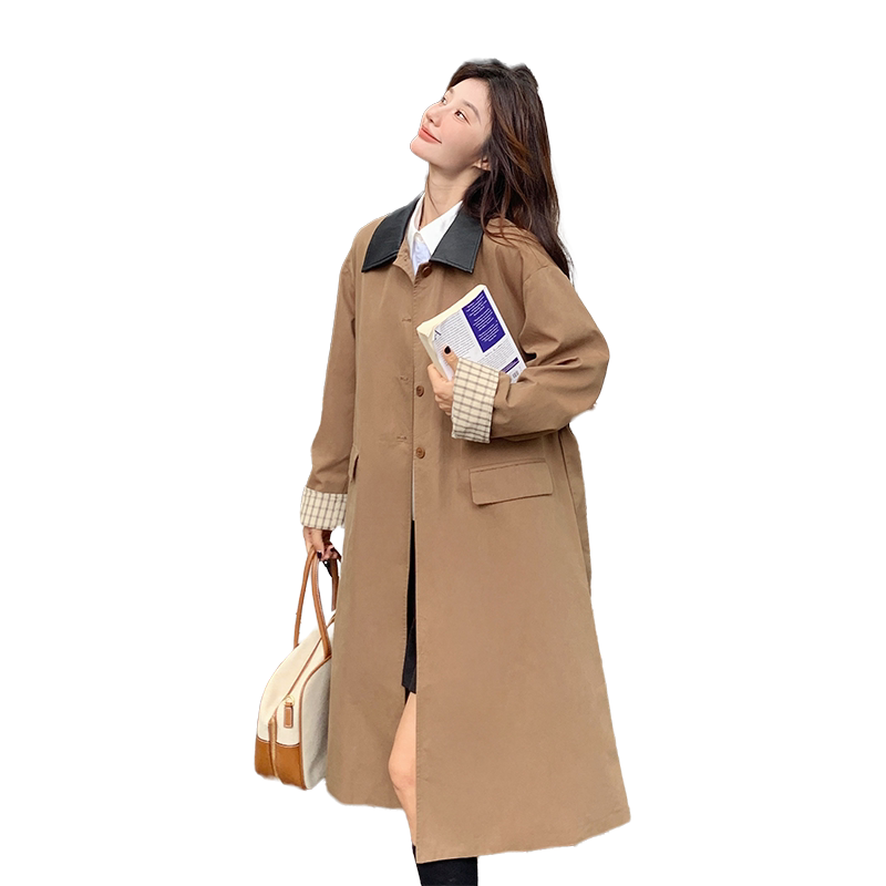 现货2026春秋季新款风衣长款拼色系外套RF2C290-5860#-P165-K235,女装风衣,2C290
