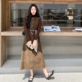 ！现货！时尚针织连衣裙三件套配丝巾2C212-G173-P175-K248，女装套装/套裙，2C212