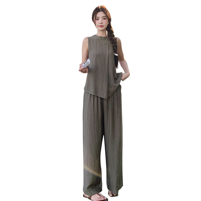 时尚休闲直桶套裤,女装套装/套裙,1D066-1