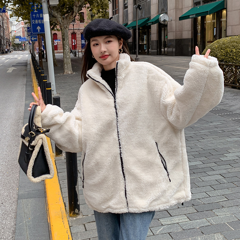 【】羊羔毛外套2C055-2202-P125控198,女装毛呢外套,2C055