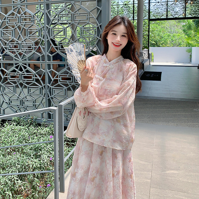 【】新中式碎花套装裙C161-6811-P175-K258,女装套装/套裙,2C161