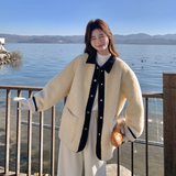 现货2025新款女装牛仔皮毛一体假两件套厚绒266-p205-k288，女装棉衣/棉服，2C266