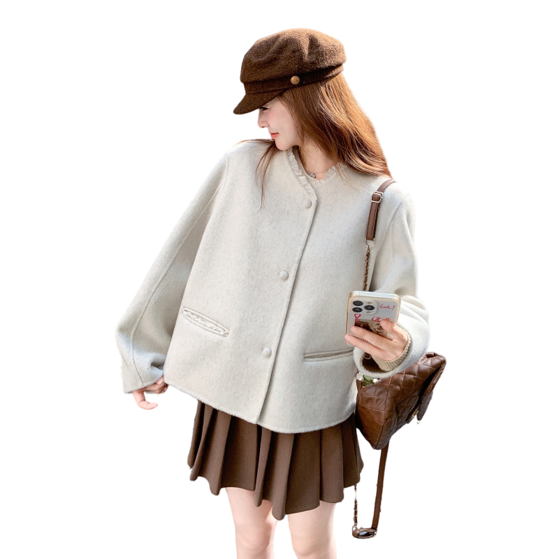【现货】小香风双面尼外套D205P195K278,女装毛呢外套,2D008