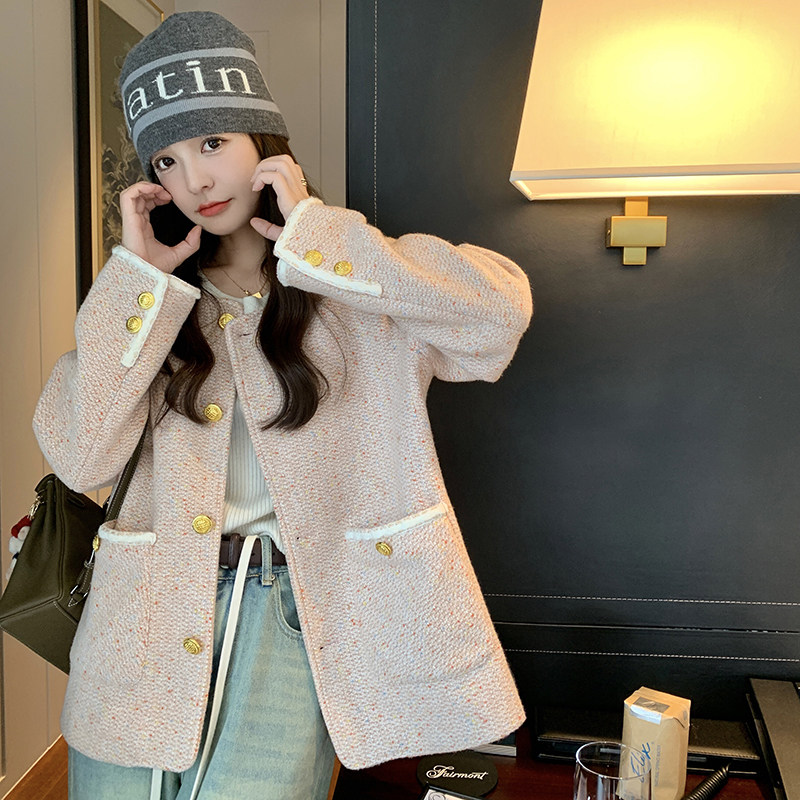 【主推】定制面料满天星小香外套【加棉】D9906P155K238,女装毛呢外套,2C321