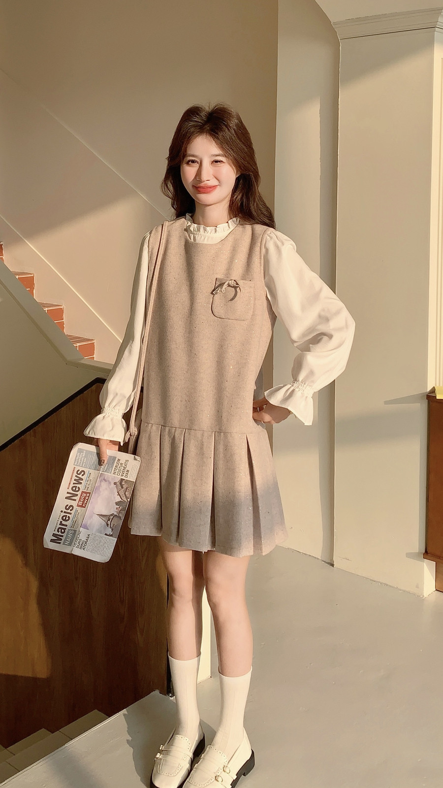 26春装新款两件套衬衫+背心裙2D044-2707-P155-K248,女装套装/套裙,2D044