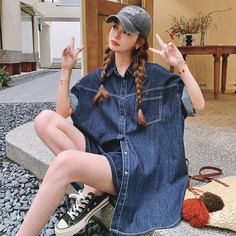 主推2026夏季新款时髦减龄宽松牛仔衬衫套装9610-P135K188,女装套装/套裙,2C069