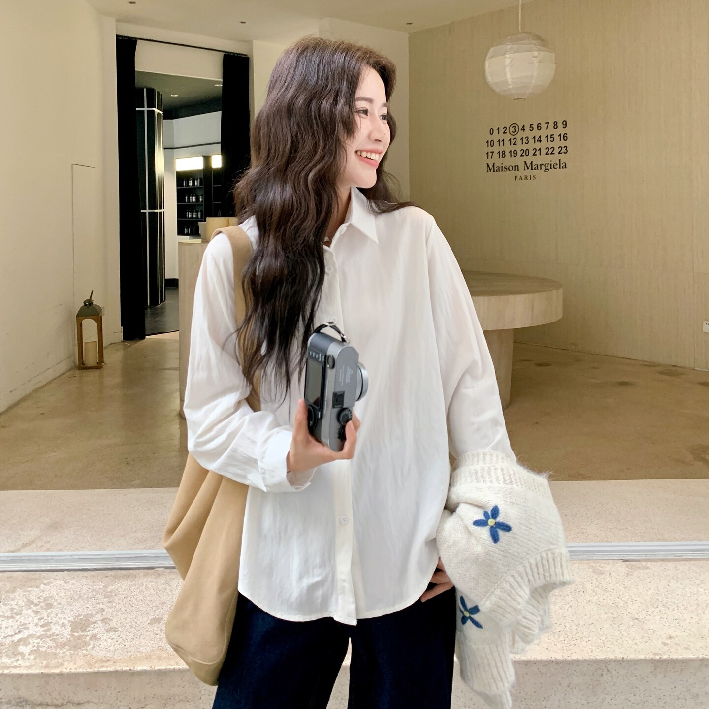学院风碎花背心衬衫套装女春秋2025新款小个子韩系独特漂亮两件套,针织衫/毛衣,2C135
