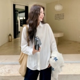 学院风碎花背心衬衫套装女春秋2025新款小个子韩系独特漂亮两件套，女装针织衫/毛衣，2C135