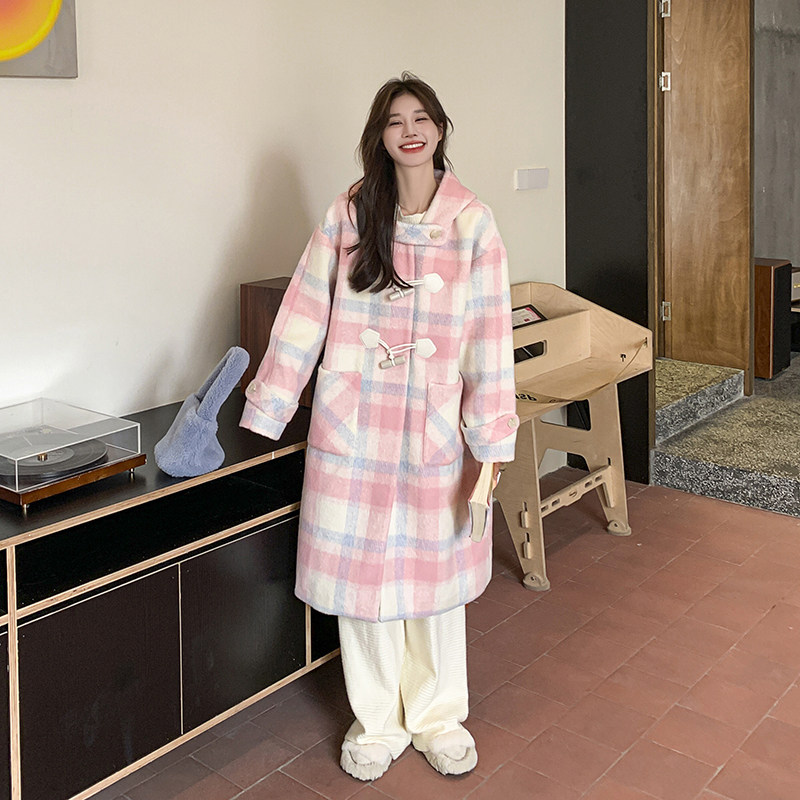 【新款现货】冬季新款格子呢子大衣2C371-P185-K298,女装毛呢外套,2C120