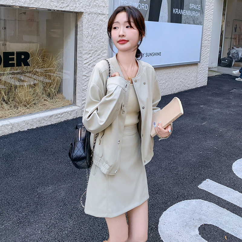 甜酷风韩系休闲外套女2025春季新款高级感复古简约小个子圆领上衣,女装套装/套裙,2C135