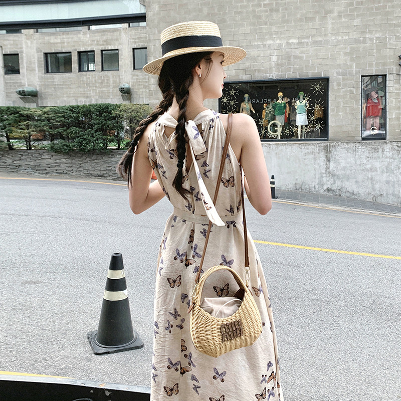 【新款现货】qiao好看的挂脖连衣裙088-6625p105k158,女装连衣裙,2C088
