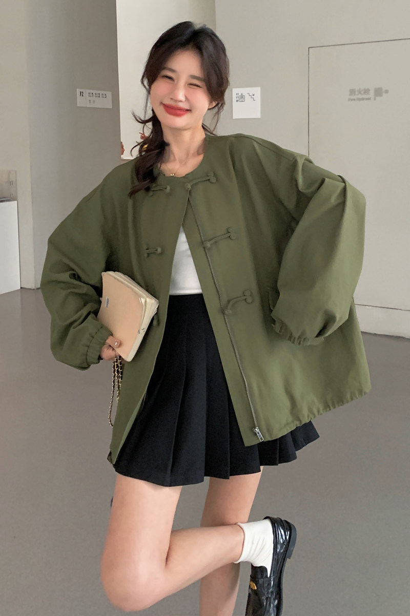 春款大货已出8808绿色复古新风春季短外套女大码p135k185,女装短外套,2D143