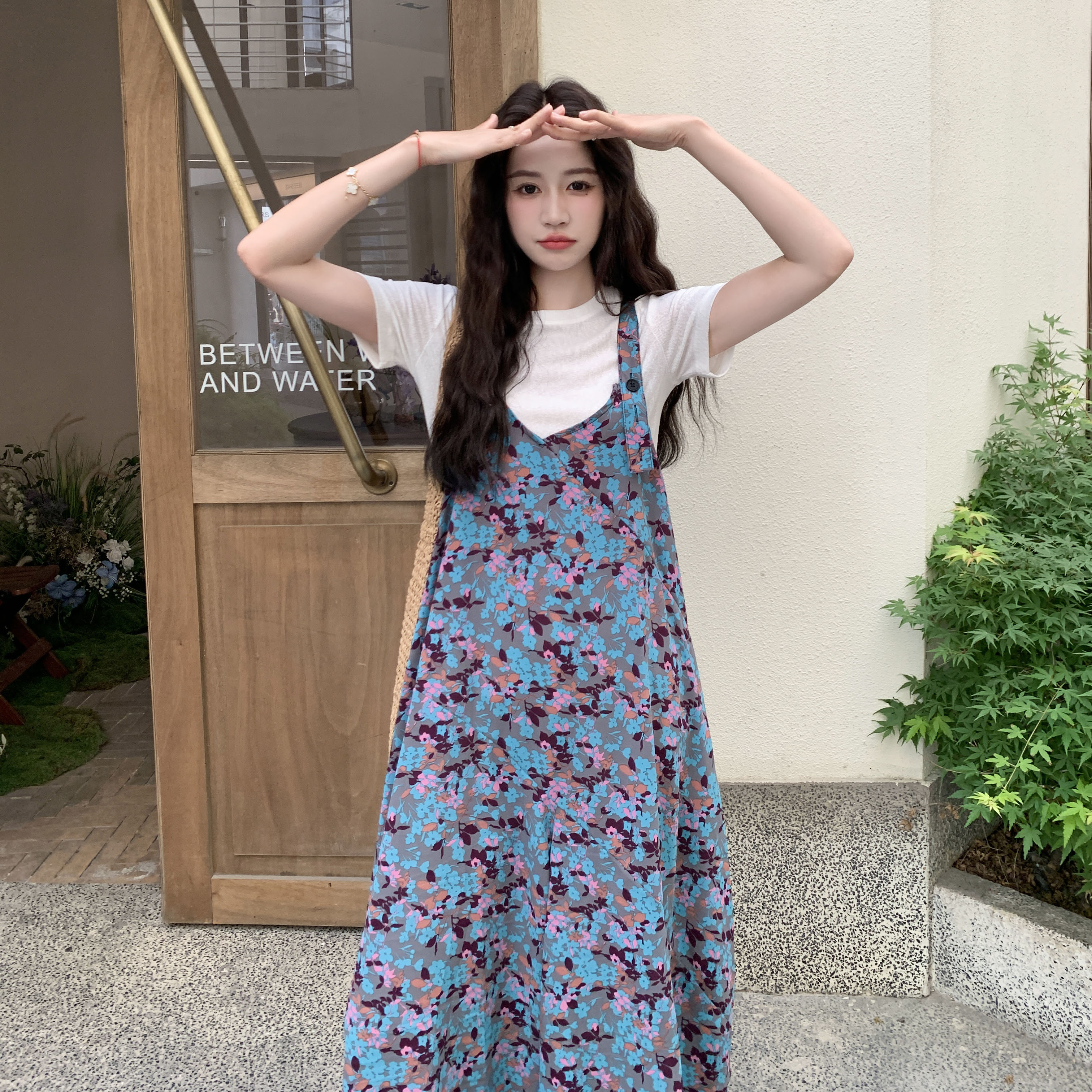 法式高级感宽松碎花背带裤女夏2025新款绝美今年流行松弛感连衣裤,女装连体裤,2C122