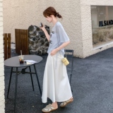 休闲减龄T恤半身套装女夏2025淡人两件套气质巨好看甜美夏日绝美，女装套装/套裙，2C166