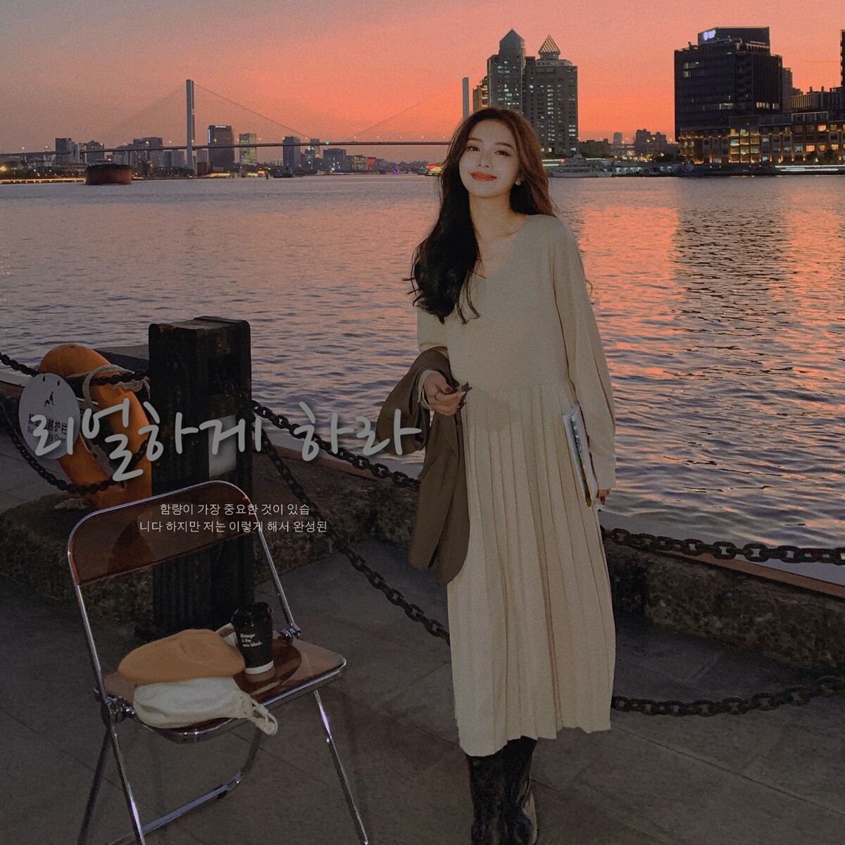 【现货】氛围感秋日温柔垂感V领百褶长袖连衣裙859-P115-K168图片