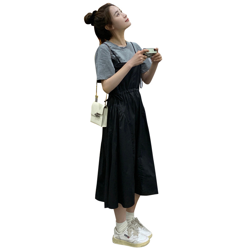【现货】夏季针织T恤拼接连衣裙假两件8617P115K168,女装连衣裙,2C111