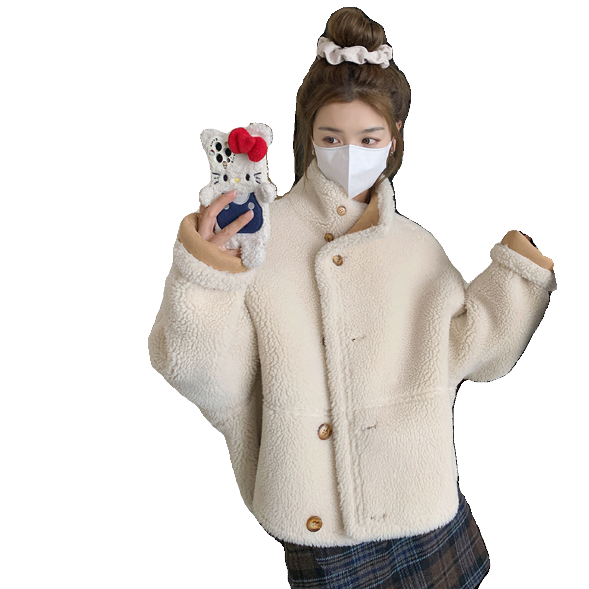 新款现货牛皮绒皮毛一体两面穿机车服P185K278,女装短外套,2C333