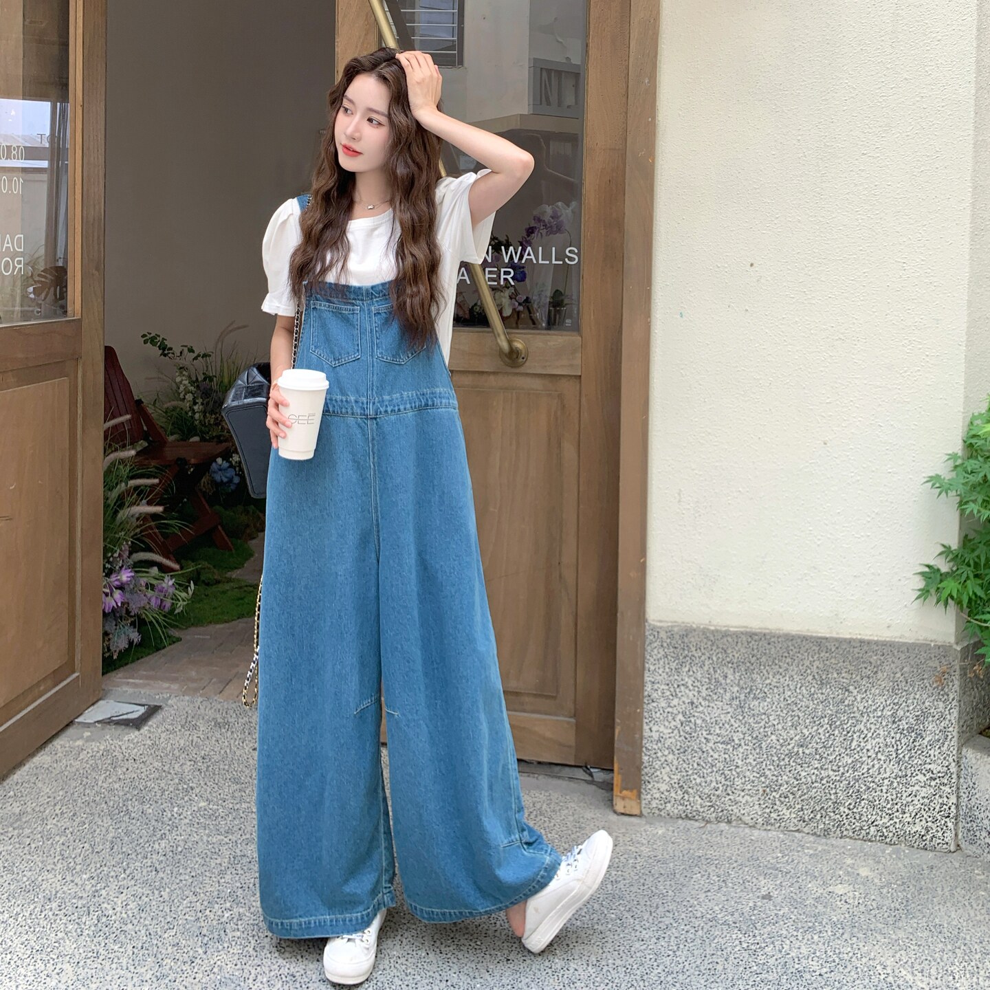现货 小个子休闲短袖+牛仔背带裤两件套2C259-9935-P155-K228图片
